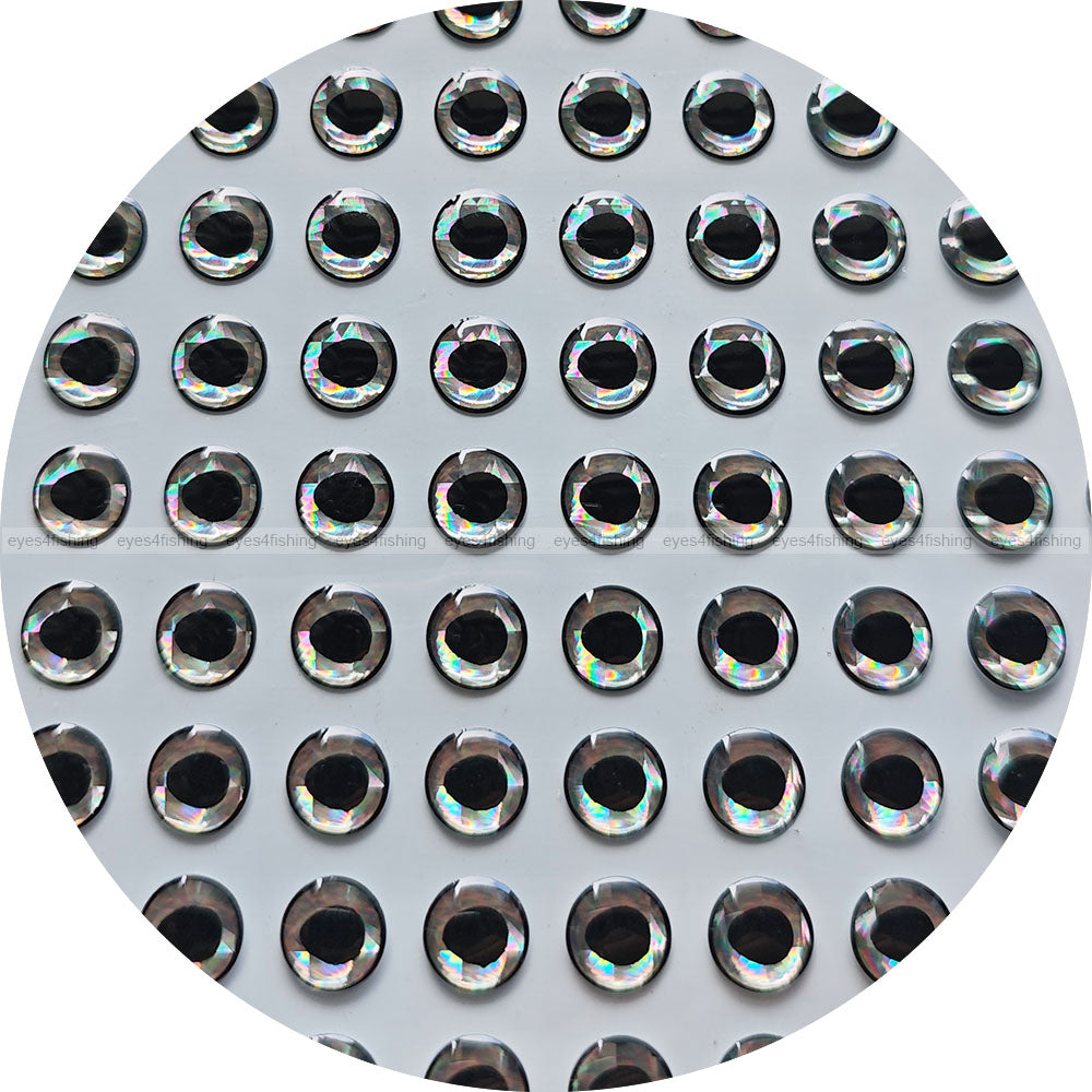 3D Black.Silver / 600 Soft Molded Holographic Fish Eyes, Fly Tying, Jig, Lure Making 3mm 4mm 5mm 6mm 7mm 8mm 9mm 10mm black silver