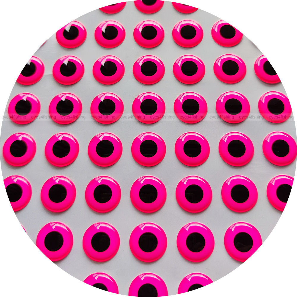 3D Fluorescent Pink (>=10mm) / Soft Molded 3D Fish Eyes, Fly Tying, Jig, Lure Making, 10mm 12mm 13mm