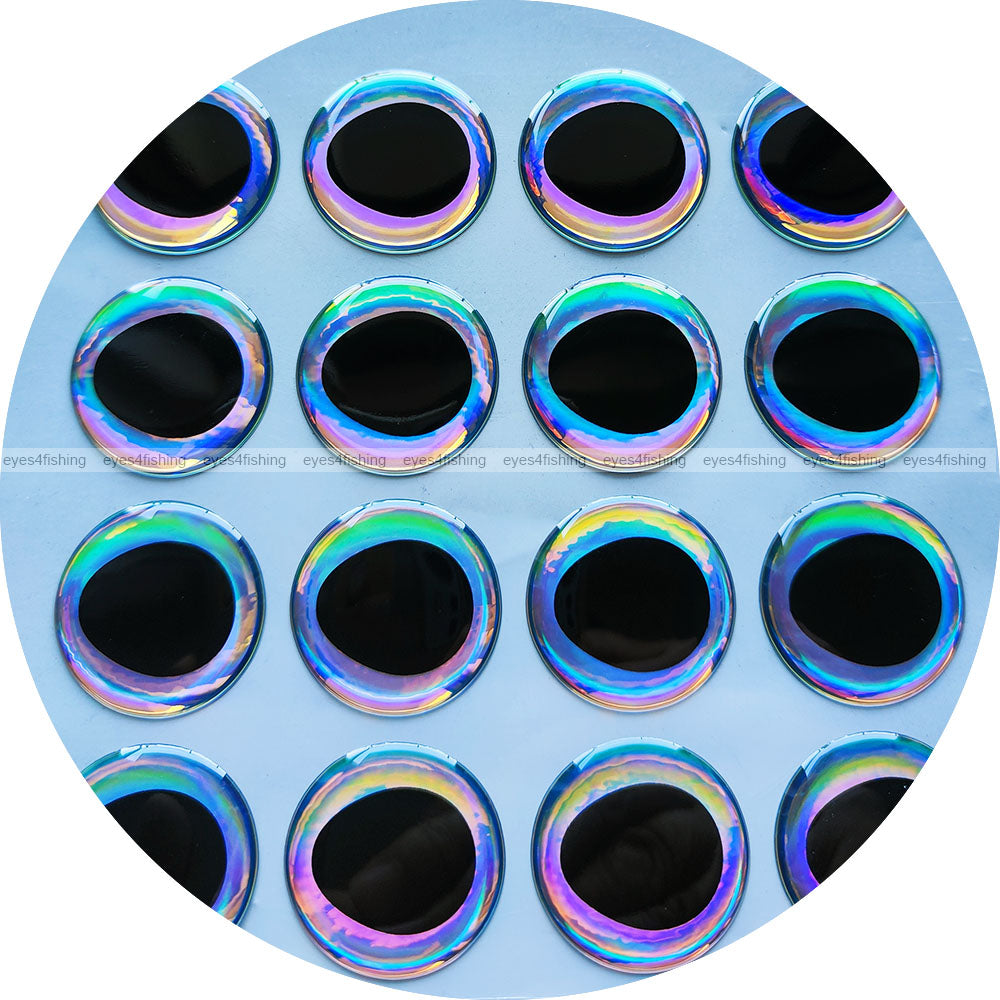 25mm 3D Super.Pearl (oval pupil) / 60 Soft Molded 3D Holographic Fish Eyes, Fly Tying, Jig, Lure, super pearl