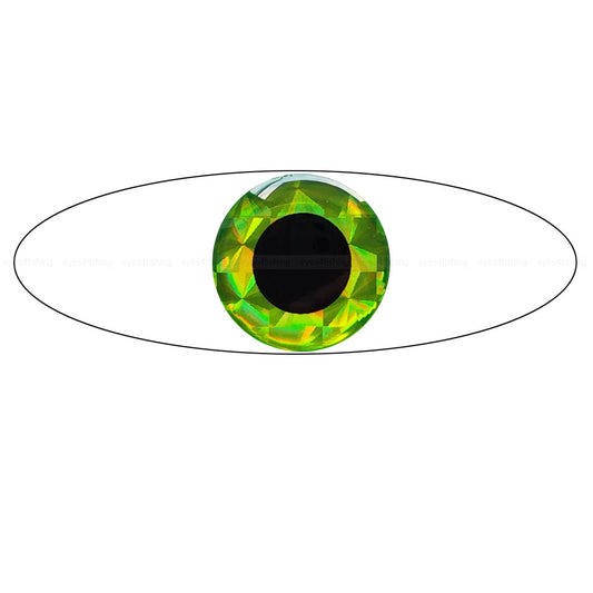 3D Chartreuse / 600 Soft Molded Holographic Fish Eyes, Fly Tying, Jig, Lure Making, 3mm 4mm 4.5mm 5mm 6mm 7mm 8mm 9mm