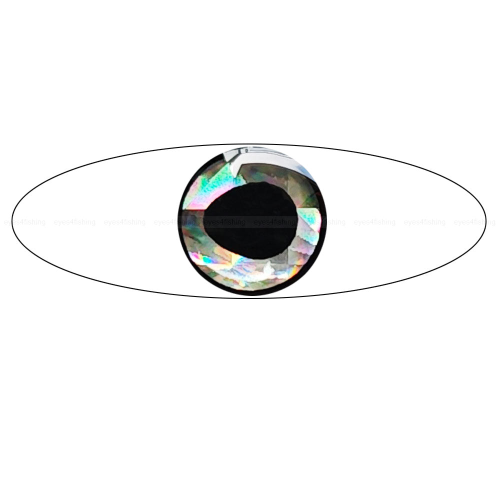 3D Black.Silver / 600 Soft Molded Holographic Fish Eyes, Fly Tying, Jig, Lure Making 3mm 4mm 5mm 6mm 7mm 8mm 9mm 10mm black silver