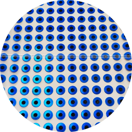 Flat Blue / 600pcs 2D Holographic Fish Eyes, Fly Tying, Jig, Lure Making, 3mm 4mm 5mm