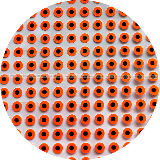 Flat Fluorescent Orange / 600pcs 2D Fish Eyes, Fly Tying, Jig, Lure Making, Fishing, Craft, 2mm 2.5mm 3mm 4mm 5mm 6mm