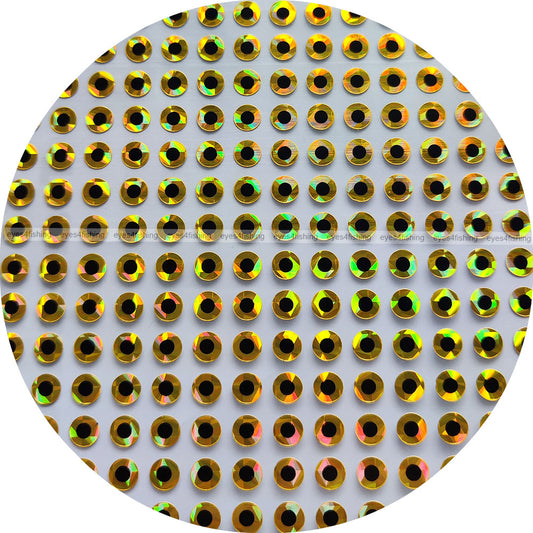 Flat Gold (2mm - 9mm) / 1000pcs 2D Holographic Fish Eyes, Fly, Jig, Lure, 2mm 2.5mm 3mm 3.5mm 4mm 5mm 6mm 7mm 8mm 9mm