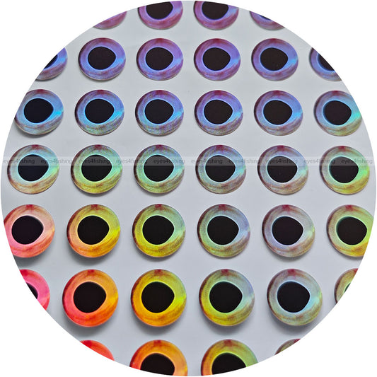Flat Real.Cold (>=10mm) / 2D Holographic Fish Eyes, Fly Tying, Jig, Lure Making, 10mm 12mm 14mm 16mm 20mm 30mm real cold