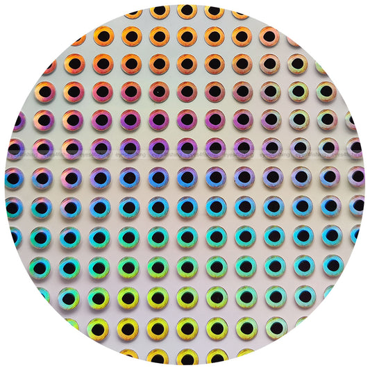 Flat Real.Cold (3mm-8mm) / 2D Holographic Fish Eyes, Fly Tying, Jig, Lure Making, 3mm 4mm 5mm 6mm 8mm real cold