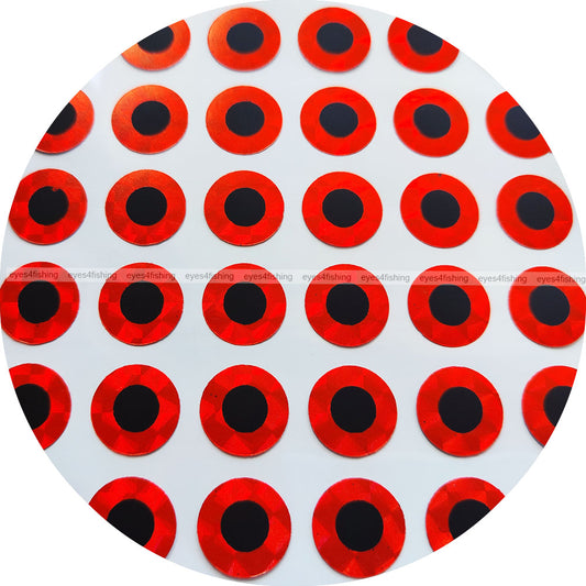 Flat Red (>=10mm) / 2D Holographic Fish Eyes, Fly Tying, Jig, Lure Making, 10mm 12mm 14mm 15mm