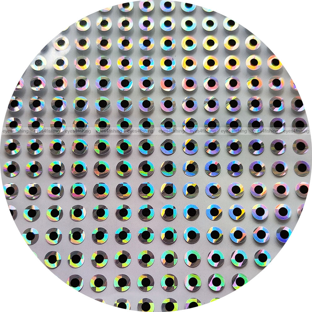Flat Silver (2mm - 9mm) / 1000pcs 2D Holographic Fish Eyes, Fly, Jig, Lure, 2mm 2.5mm 3mm 3.5mm 4mm 4.5mm 5mm 6mm 7mm 8mm 9mm
