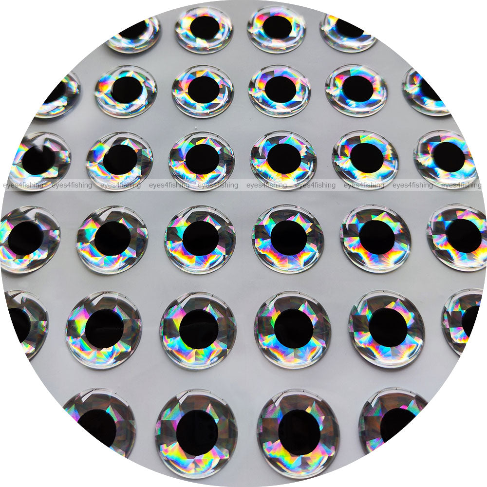 3D Silver (>=10mm) / 3D Holographic Fish Eyes, Fly Tying, Jig, Lure Making, 10mm 11mm 12mm 13mm 14mm 15mm 16mm 17mm 18mm 19mm 20mm 24mm 25mm