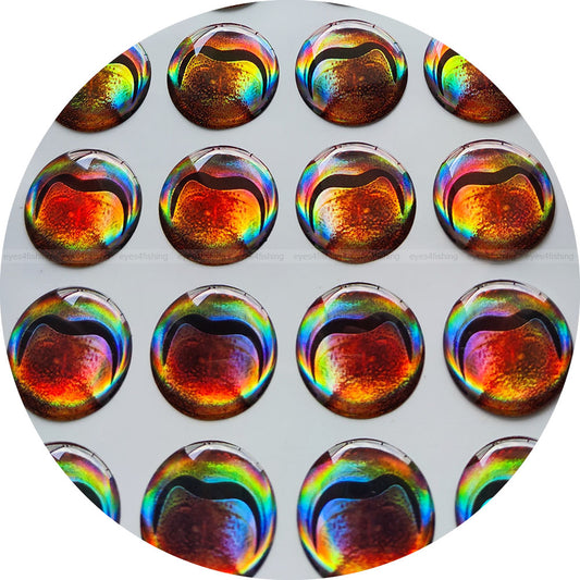 3D Cuttlefish (>=10mm) / Soft Molded 3D Holographic Fish Eyes, Fly Tying, Jig, Lure Making, 10mm, 12mm, 15mm, 20mm