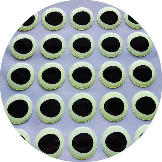 3D Glow.In.Dark_o.p. (>=10mm) / Soft Molded 3D Fish Eyes, Fly Tying, Jig, Lure Making, 10mm 12mm 20mm 25mm 30mm glow in dark oval pupil