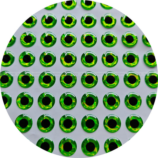 3D Green (>=10mm) / Soft Molded Holographic Fish Eyes, Fly Tying, Jig Lure Making, Craft, 12mm