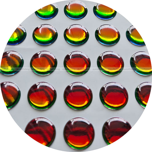 3D Iridescent #2 (>=10mm) / Soft Molded Holographic Fish Eyes 10mm 12mm 15mm