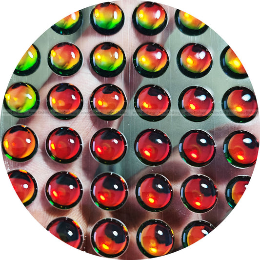 9mm 3D Iridescent #2 / 250 Soft Molded Holographic 3D Fish Eyes, Fly Tying, Jig, Lure Making