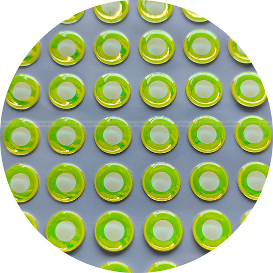 3D Fluorescent Neon.Lime_w.p. (>=10mm) / Soft Molded Domed Fish Eyes, Fly Tying, Jig, Lure Making, 10mm 12mm 15mm neon lime white pupil
