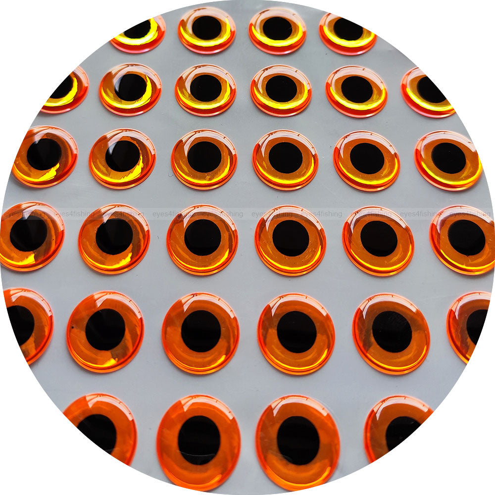 3D Fluorescent Neon.Orange (>=10mm) / Soft Molded Domed Fish Eyes, Fly Tying, Jig, Lure Making, 10mm 11mm 12mm 15mm 20mm neon orange