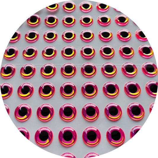 3D Fluorescent Neon.Pink (>=10mm) / Soft Molded Domed Fish Eyes, Fly Tying, Jig, Lure Making, 10mm 12mm 15mm neon pink