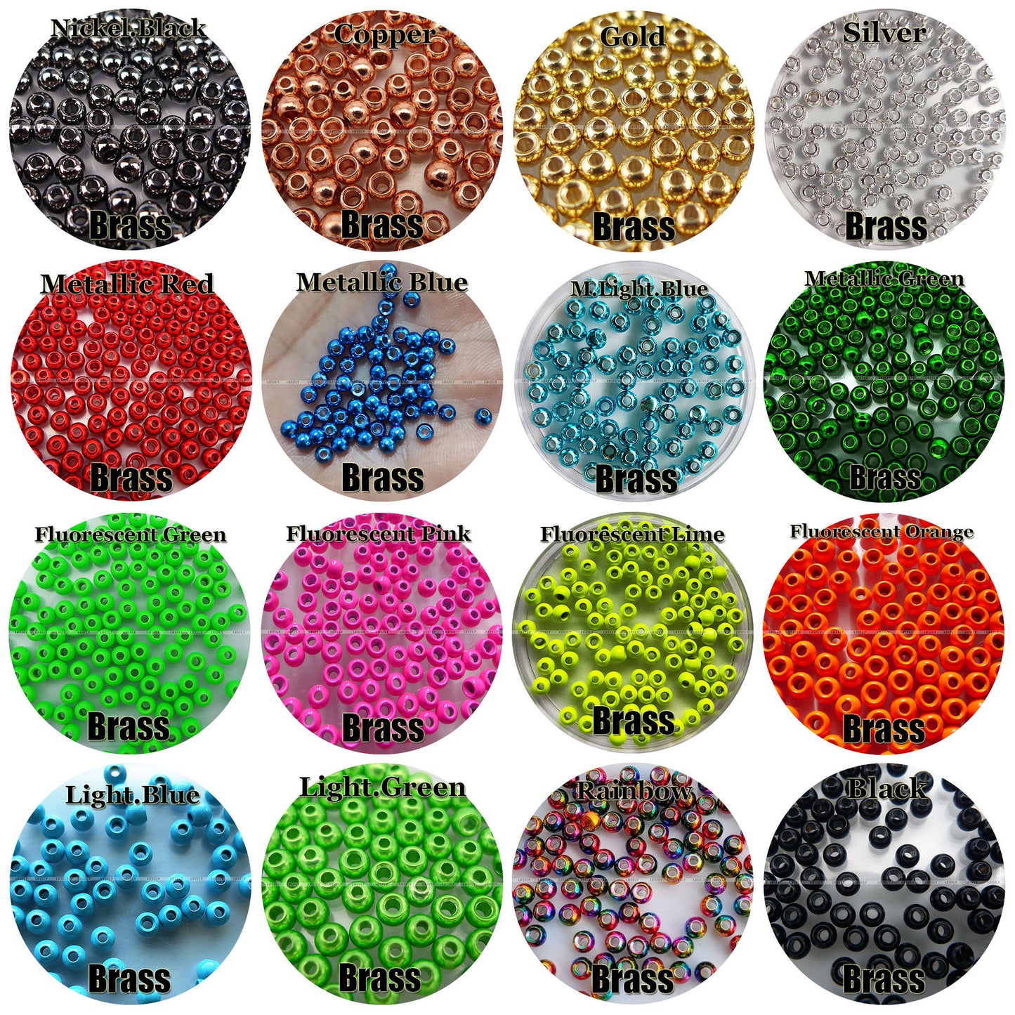 200 Brass Beads, Countersunk, Nymph Head Eyes, Fly Tying, Fishing