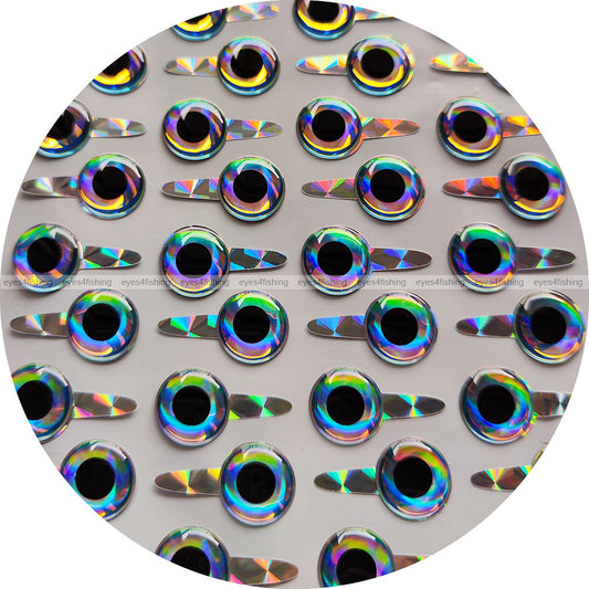 12mm 3D Tab Super.Pearl / 150 Soft Molded Holographic 3D Fish Eyes, Fly Tying, Jig, Lure, Craft, super pearl