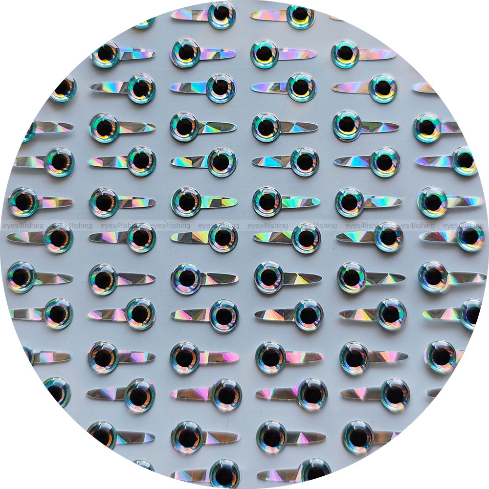 6mm 3D Tab Super.Pearl / 250 Soft Molded Holographic 3D Fish Eyes, Fly Tying, Jig, Lure, Craft, super pearl